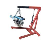 kowaku Miniature Grue Moteur Diorama Voiture Grue de Garage Maquette avec Chaîne Résine Fonctionnelle pour Atelier Réparation Photographie Collection, Style B