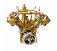 kowaku Moteur à Vapeur Miniature Modèle Mécanique Maquette Collectible Ornement Bureau Structure à Segment de Piston Tiges en Alliage Auto- Adapté aux, V4 V-type Four