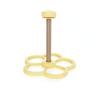 kowaku Perchoir d'Entraînement pour Oiseaux Perchoir de Cage Support Stable Pôle Central Hub Circulaire Capuchon Rond Finition Lustrée Métal Adapté à Cages, Jaune