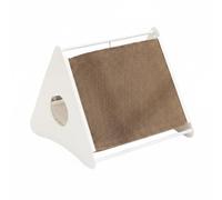 kowaku Planche à Griffer pour Chat Griffoir Hamac Repose Chat Triangle Jouet Suspendu Structure Verticale Carton Alvéolé Plateau Surélevé Convient à Salon Chambre Bureau, L