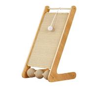 kowaku Planche Griffoir Chat L Forme Tapis Grattoir Sisal Rampe Grattoir Structure Triangle avec Balle Bois Adapté pour Chats D'Intérieur, D