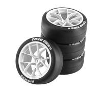 kowaku Pneus à dérive en caoutchouc de remplacement, moyeu de 12mm, résistant à l'usure, Durable, pièces de rechange pour voiture de tourisme RC à échelle, blanc