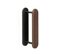 kowaku Rack à Vêtemen Mural En Bois Élégant | Design Profilé Bas, Porte-Cintres à Barre Fixe, Perçage, Étagère Rangement Adhésif Fixation, Noir