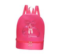 kowaku Sac à Dos de Danse de Ballet, Mignon et Portable avec Compartiments à Chaussures séparés pour Le Sport, Rose Rouge