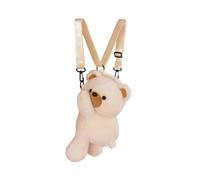 kowaku Sac à Dos Ours en Peluche, Sac Léger en Forme d'animal en Peluche pour Femmes, Filles et Enfants, Beige