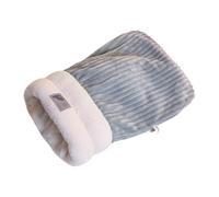 kowaku Sac de Sommeil Chatière Douillet Lit pour Chat Semi-enclos Enveloppe Auto-chauffante avec Peluche Respirante Coton Parfait pour Chats d'Intérieur, L Gray