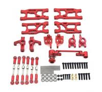 kowaku Scale Vehicle Components Set de Bras Avant et Arrière Coupelles de Direction Sièges Direction Pièces Métal CNC avec Roulements 4x8x3 et Réglages Fins, Rouge