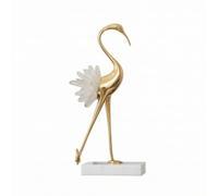 kowaku Sculpture Décorative Grue Statue Ornement Figurine Métal Base Stable Centre de Table Pièce Maîtresse Adaptée au Salon Bureau Entrée Chambre Moderne, Blanc, Cygne Normal À Gauche
