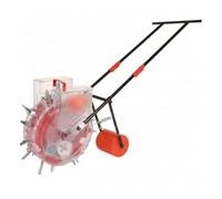 kowaku Semoir à Main Agricole Roue Manche Métallique Planteur à Poussoir pour age Outil Précision pour Semis Engrais Adapté aux Parcelles, size to 2, Semoir Et Fertiliseur Intégré