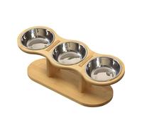 kowaku Supports pour Bols d'animaux, Station de Repas pour Chiens et Chats, Portable avec Trois récipients, Bol en Argent