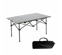 kowaku Table Pliante de Camping Table de Pique Nique Table de Table d'Extérieur en Alliage d'Aluminium avec Plateau Résistant à l'eau et Cadre Pliable Solide, Noir, 95CM