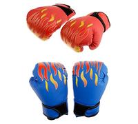 kowaku Taekwondo Gants de pour Enfants Paire Mitaines Protection Main Mousse NBR Revêtement PU Antichoc pour Arts Martiaux MMA Judo Karaté Adapté pour, Bleu et Rouge 7 Pouces, comme décrit