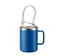 kowaku Tasse avec Couvercle Ergonomique, Bleu, Bleu, 520ml | Tasse D'apprentissage avec Paille, Isotherme, pour Hôpital, Adultes Alités, Femmes Enceintes