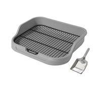 kowaku Toilet pour Chien Plateau de Propreté Bac pour Chiot Support de Tapis Grille Espacée Matériau Nettoyage Rapide Adapté à L'Entraînement, Petite Clôture Haute