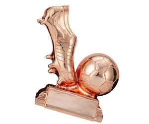 kowaku Trophée de Football en Résine, Objet de Collection en Forme de Chaussure de Football, Idéal pour Décorer Un Bureau, Une Entrée Ou Toute Autre Pièce de, Placage de Cuivre