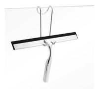 kowald Raclette de Douche 25 cm en Acier INOX | Crochet Anti-Rayures pour Paroi de Douche (sans Perçage) | Essuie-Vitre Professionnel avec Lame de Rechange