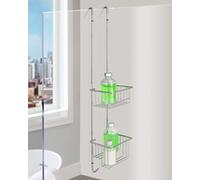kowald ® Serviteur de douche 2 paniers à suspendre chromé | en largeur 15 cm | Étagère de douche à suspendre design
