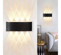 Kowanie LED Wandleuchte aussen Wandlampe - Außenwandleuchte Schwarz Aussen | Wandbeleuchtung innen Up Down Wandstrahler 7W IP65 Wasserdicht 3000K Außenlampe Wand Aussenleuchte für Hauswand Garten Flur