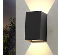 Kowanie Wandleuchte aussen LED Wandlampe innen: Aussenlampe Wand Schwarz | Außenwandleuchte Wandbeleuchtung Außenlampe Hauswand 5W IP65 Warmweiß 3000K Wandstrahler Up Down Außenleuchte eckig Yard