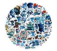 KOWASO 60 pièces The Smurfs Autocollants décalcomanies pour Bouteille d'eau Ordinateur Portable Bagages Voiture vélo vélo étanche Vinyle Autocollants Pack