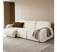 kowdom Cloud Couch Sectional, Canapé modulaire avec fonction couchage et canapé d'angle, velours côtelé, emballé sous vide, sans montage, pour lit d'appoint, beige