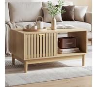 kowdom Table basse avec 1 tiroir | 80 x 50 x 45 cm, aspect scandinave, chêne, comme étagère fonctionnelle dans le salon