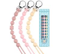 Kowlone Attache Sucette Silicone Soothie Tétine Clips Porte Accroche Chaîne pour Garçons et Filles Douche de Bébé 2pcs(Rose)