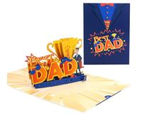 KOWXNERNA Carte pop-up 3D Happy Father's Day pour papa, fête des pères, carte cadeau de fête des pères - 15,2 x 19,8 cm carte de vœux unique pop-up 3D pour homme, mari, grand-père - Comprend enveloppe