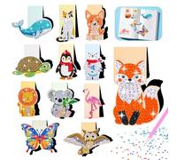 Koxtyzo 12 Pièces Diamond Painting Marque Page, 5D DIY Peinture Diamant Marque-pages Magnétiques, Activités Manuelles Fille 5-12 Ans, Kit de Loisirs Créatifs Cadeau Anniversaire Adulte Enfant