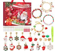 Koxtyzo Calendrier de l'Avent 2025 Bijoux Fille, 24 Remplissages Calendrier de l'Avent Bijoux Artisanat Bracelets pour Filles, Cadeaux Bijoux Bracelets pour Enfantes 6-13 Ans