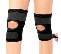 Koxtyzo Genouillère de Sport, 2 Pièces Genouillère avec Stabilisateurs Latéraux, Réglable Renouillere Arthrose Genou, Genouillère Rotulienne pour les Douleurs au Genou (XL)