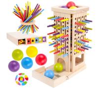Koxtyzo Jeu Montessori 3 4 5 6 Ans, Jeux Educatif Enfant ave 40 Bâtonnets Colorés et Dés, Jeux de Société Enfant Garçons et Filles pour Motricité Fine, Apprentissage Couleurs et Équilibre