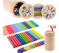 Koxtyzo Jeux Montessori 1 2 3 Ans, 3 en 1 Jouet en Bois Enfant 1 2 3 Ans, Jeu de Tri des Couleurs Jouet Bebe 1 2 Ans, Apprendre Les Couleurs Jeu Educatif 1 2 3 4 Ans avec Sac de Rangement