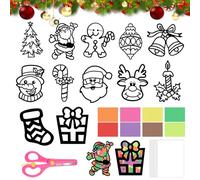 Koxtyzo Lot de 12 Artisanat de Noël Enfant, Décorations de Fenêtre de Noël pour Enfants, DIY Papier Artisanat Kit de bricolage pour les Décorations de Christmas D'hiver, Cloche