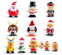 Koxtyzo Lot de 9 Jouets à Remonter de Noël pour Enfants, Noël Clockwork Mini Jouets Cadeaux pour Sacs Cadeaux Calendrier de l'Avent et Chaussettes de Noël avec Le père Noël, Bonhomme de Neige, Renne