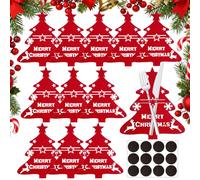 Koxtyzo Porte Couverts de Noël, 12 Pièces Sac à Couverts en Feutre Sapin de Noël, Decoration de Table Noël, Rouge Couteaux Fourchettes Cuillères Vaisselle Rangement Sacs à Couverts de Dîner Fête