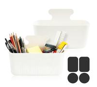 Koxtyzo Support magnétique pour marqueurs, 2 Pièces Su-pport Magnétique pour Stylos avec Plaquettes Métalliques Autocollantes, Support Magnétique pour Stylos pour Réfrigérateur, Tableau Blanc (Beige)