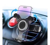 KOYILTD Support de téléphone portable pour voiture - Pour ventilation ronde - Protection contre les rayures - Pour Mercedes-Benz A/B/C/E/S smart 451 453 Mini-Cooper Fiat 500 Ibiza