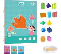 Koyoata Livre d'apprentissage de la géométrie 3D avec 9/12/15 solides pour enfants âgés de 5 à 8 ans et 8 à 12 ans, pour apprendre le volume et la surface, design en corde tressée sûre (12 modèles)