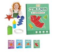 Koyoata Livre d'apprentissage de la géométrie 3D avec cordon de tirage, livres éducatifs solides à faire soi-même, géométrie pour débutants avec modèles géométriques solides 9/12/15 avec corde tressée