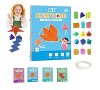 Koyoata Livre d'apprentissage de la géométrie 3D avec cordon de tirage, livres éducatifs solides à faire soi-même, géométrie pour débutants avec modèles géométriques solides 9/12/15 avec corde tressée