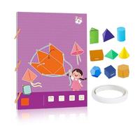 Koyoata Pull String 3D Geometry Learning Book, 3D Geometry Learning Book, Geometry for Beginners with 9/12/15 Solids Geometric Models with Safe Braided Rope Design (1Pc 9 Models)