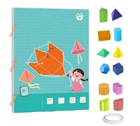 Koyoata Pull String 3D Geometry Learning Book, Boutiquefortun Toy Geometric Models with 9/12/15 Solids, Safe Braided Rope Design for Kids Ages 5-12 (12-model)