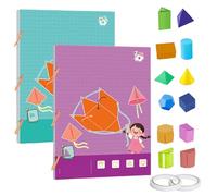 Koyoata Pull String 3D Geometry Learning Book, Boutiquefortun Toy Geometric Models with 9/12/15 Solids, Safe Braided Rope Design for Kids Ages 5-12 (9+12-model)