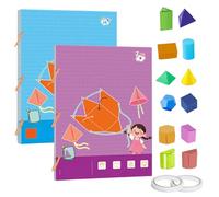 Koyoata Pull String 3D Geometry Learning Book, Boutiquefortun Toy Geometric Models with 9/12/15 Solids, Safe Braided Rope Design for Kids Ages 5-12 (9+15-model)