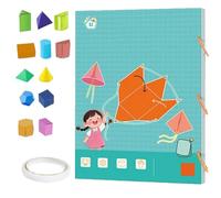 Koyoata Pull String 3D Geometry Learning Book, Geometric Solids, Geometry for Beginners with 9/12/15 Solids Geometric Models with Safe Braided Rope Design (12 model)