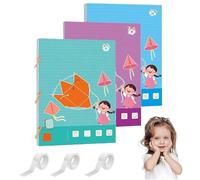 Koyoata Pull String 3d Geometry Learning Book, Geometry Toy for Beginners with 9/12/15 Solids Geometric Models, Primary School Students Space Thinking Training Game Quiet Books (A+B+C)