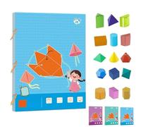 Koyoata Pull String 3D Geometry Learning Book, Koyoata Teach Volume & Surface Area Formulas, Boutiquefortun with 9/12/15 Solids, with Safe Braided Rope Design (15-Model)