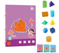 Koyoata Pull String 3D Geometry Learning Book, Koyoata Teach Volume & Surface Area Formulas, Boutiquefortun with 9/12/15 Solids, with Safe Braided Rope Design (9-Model)