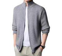 Koyojpoe Pull à col roulé épais pour Hommes, Cardigan tricoté à col Montant en Velours pour l'hiver. Peut être associé à Une Chemise, adapté pour Le Travail ou Les Week-Ends., Gray,M